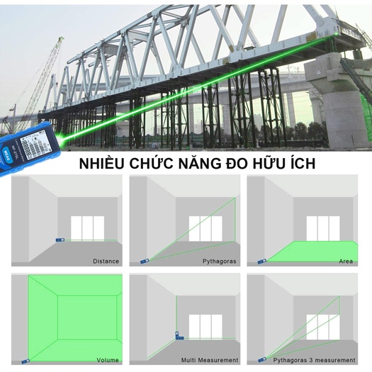 Chức năng thước đo laze tia xanh cao cấp