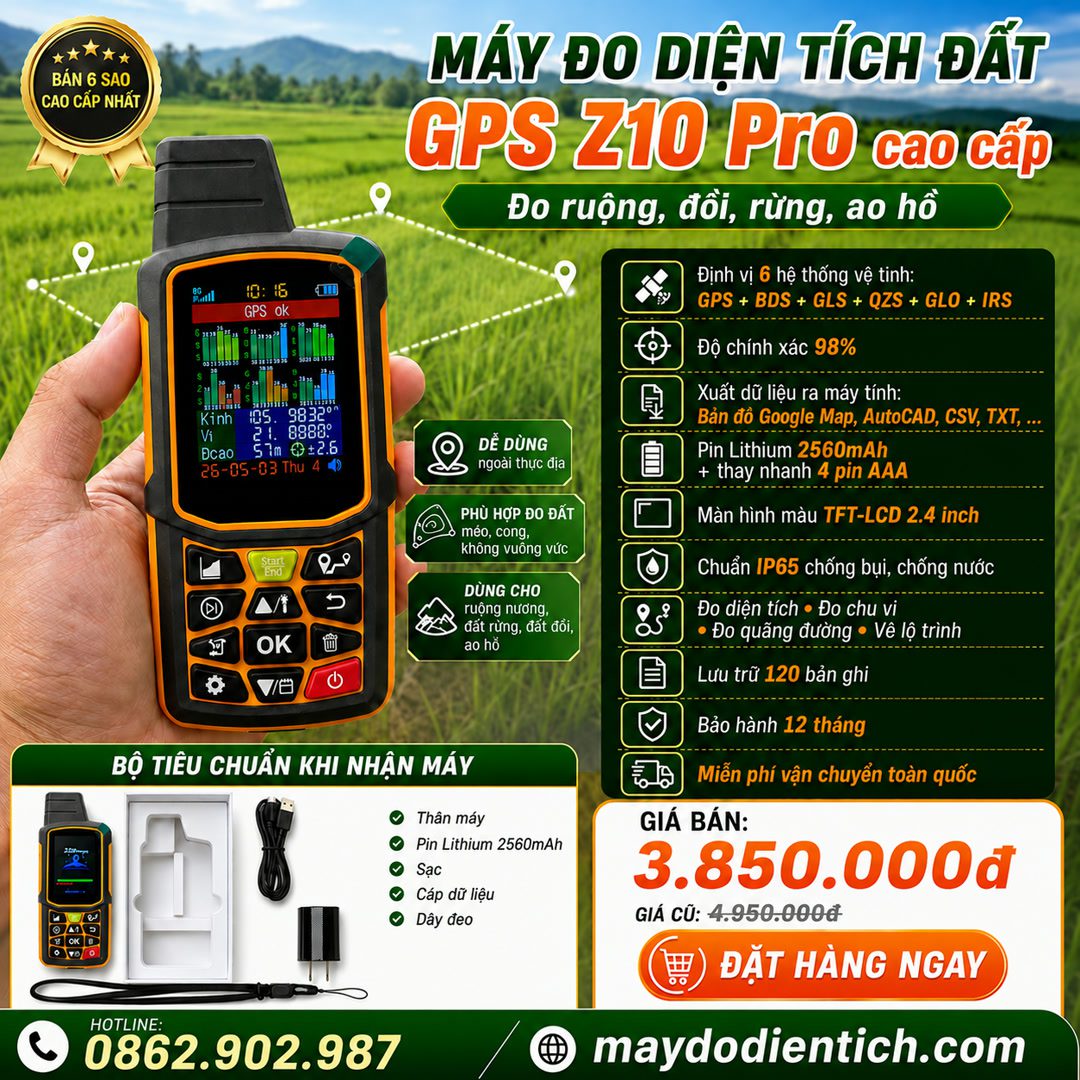 Máy đo diện tích đất GPS Z10 Pro cao cấp